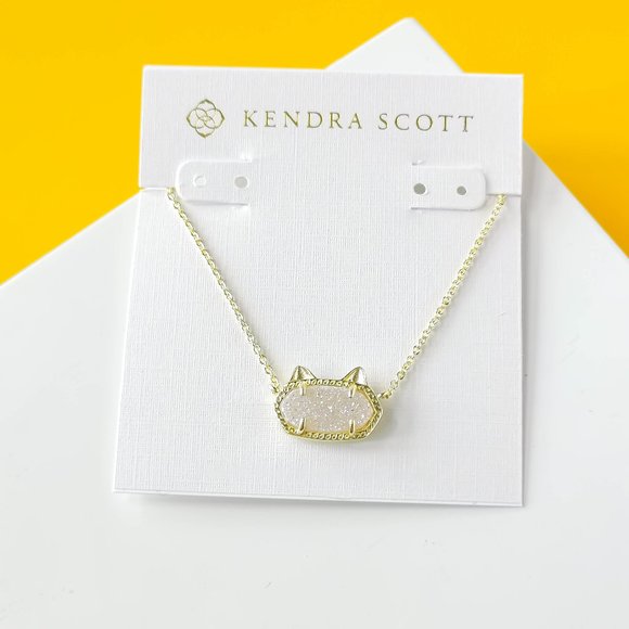 Kendra Scott Jewelry - Elisa Cat Gold Iridescent Drusy Pendant Necklace by Kendra Scott
